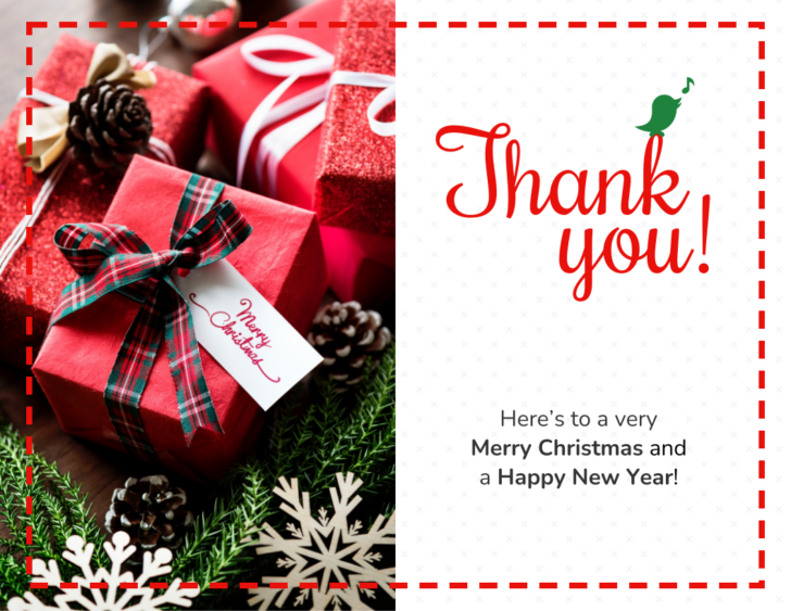 Christmas Thank You Card Template Christmas Thank You Card Template