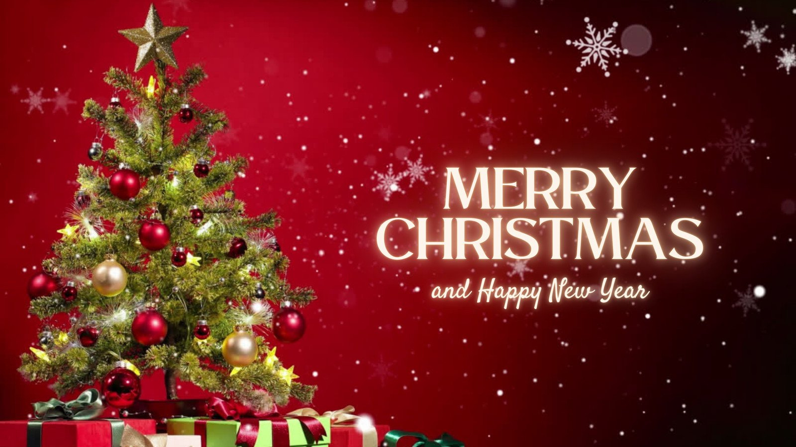 Red Video-Centric Merry Christmas Video in Christmas Intro Video Template