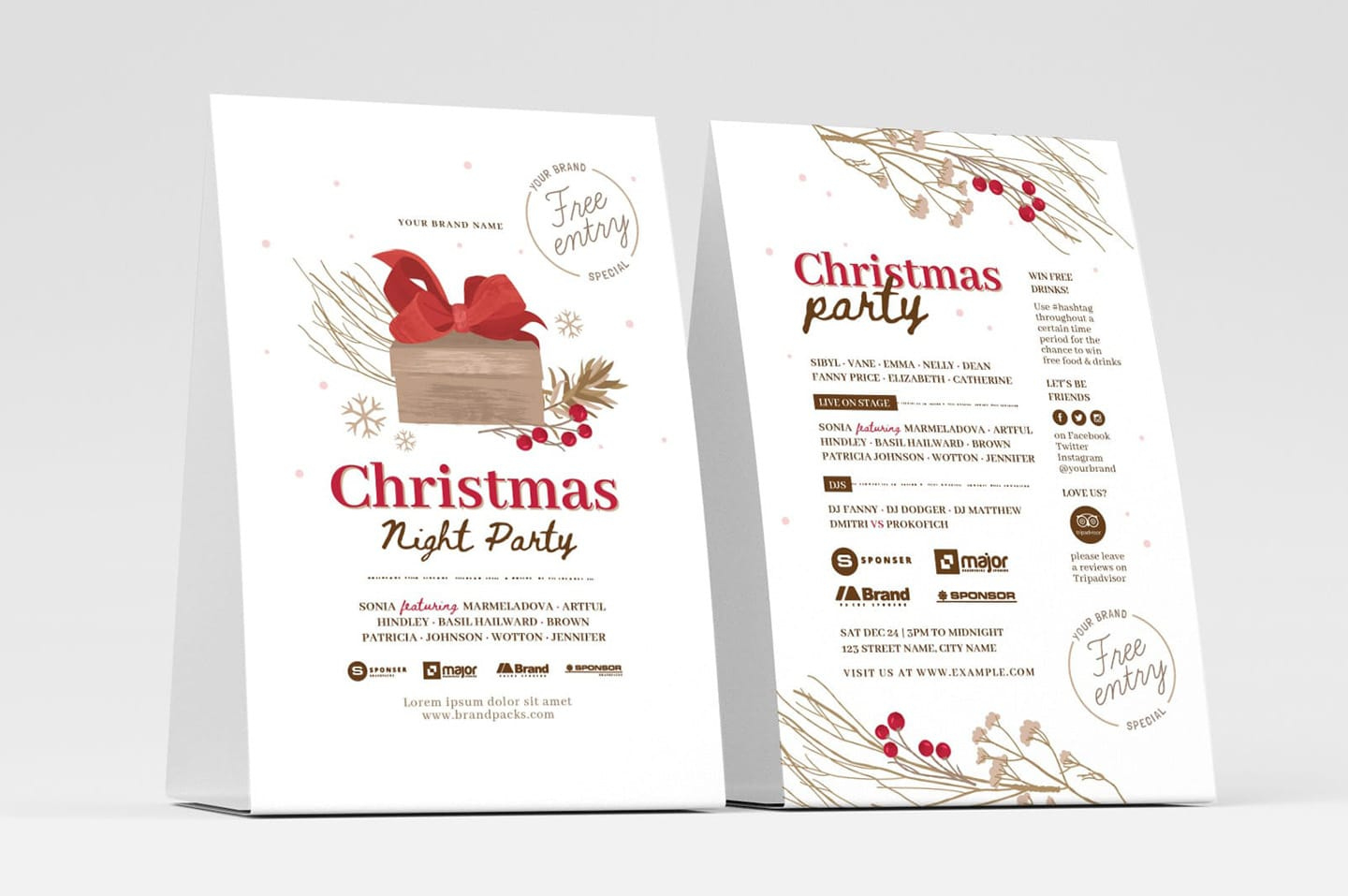 Rustic Christmas Menu Templates within Christmas Menu Flyer Template