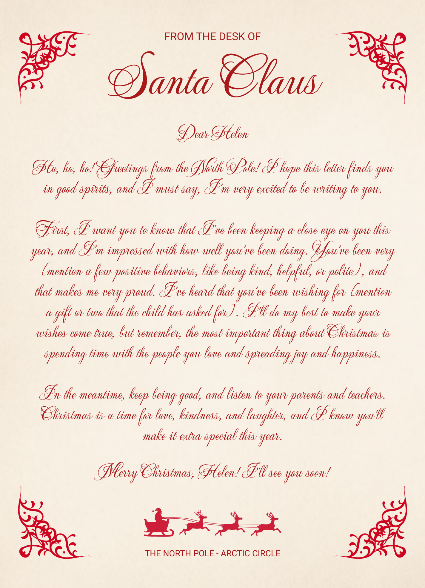 Santa Claus Letterhead Free Google Docs Template - Gdoc.io pertaining to Christmas Letter Template Doc
