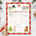 Santa Letter Christmas Wish List Kids Christmas List Instant Intended For Christmas List For Santa Template