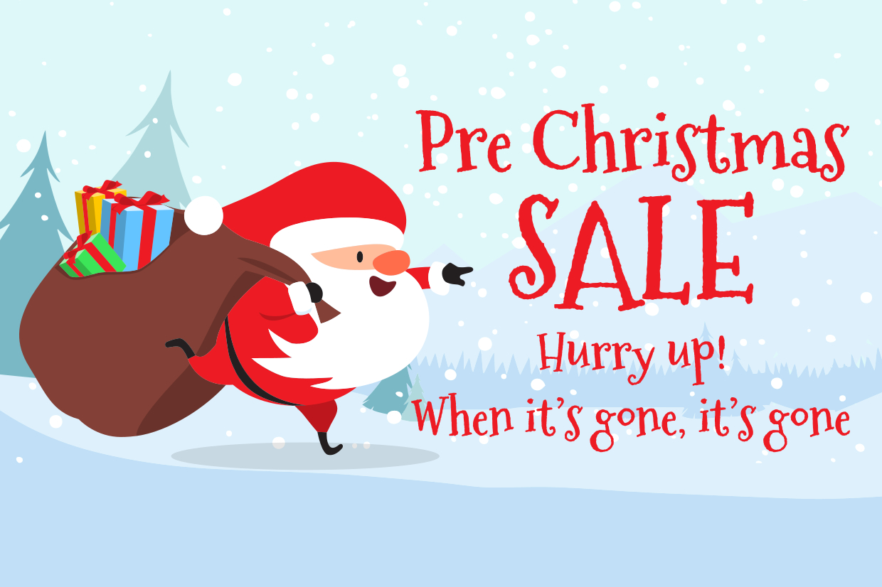 Santa Running After Pre-Christmas Sales Sign Template | Square Signs in Christmas Sale Template Free