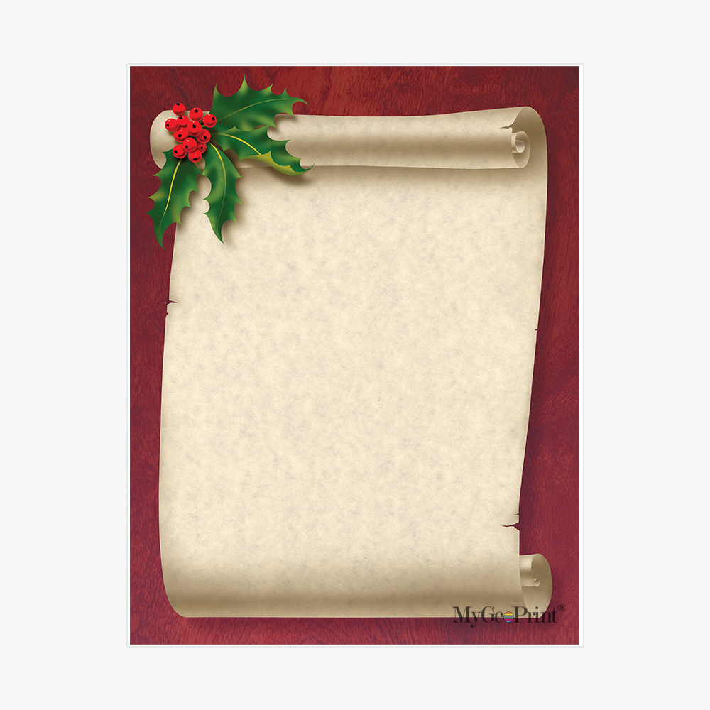Santa Scroll Christmas Letterheadmygeoprint® | Theroyalstore for Christmas Scroll Template Free
