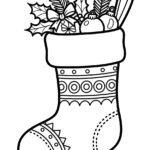 Santa Stocking Coloring Page   Printable Holiday Fun In Christmas Stocking Coloring Template