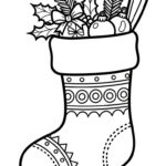 Santa Stocking Coloring Page   Printable Holiday Fun With Christmas Stocking Colouring Template