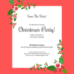 Save The Date Christmas Party Invitation   Venngage With Regard To Christmas Office Party Invite Template