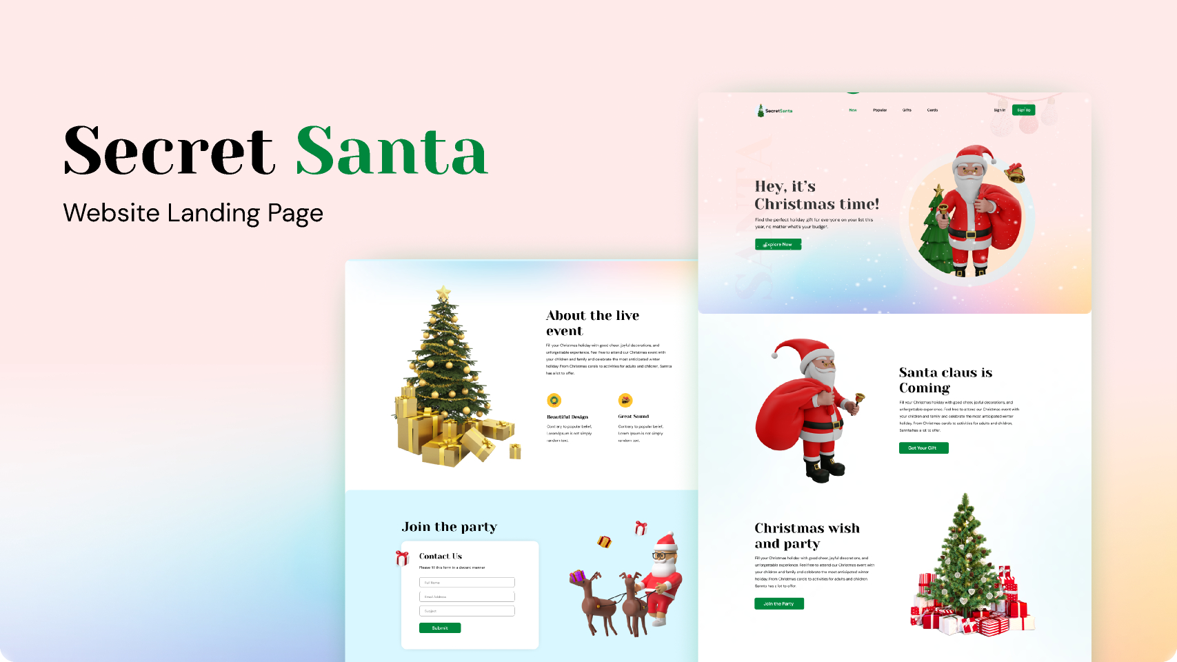 Secret Santa - Christmas Landing Page Completed | Figma pertaining to Christmas Landing Page Template