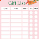 Set Of 4 Printable Christmas List Ideas To Download Free 2025! For Christmas List Template Preppy