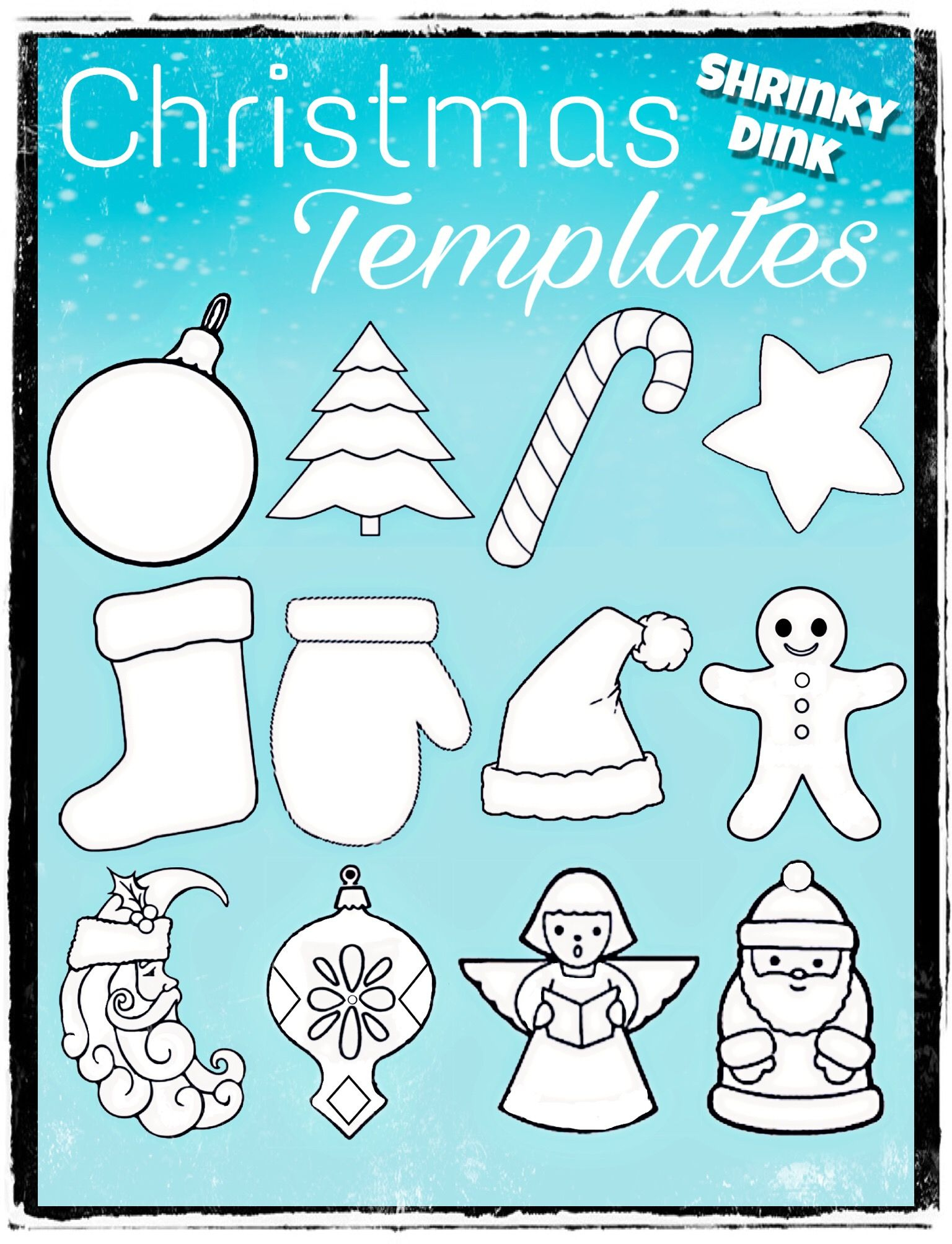 Shrinky Dink Templates Free Printable pertaining to Christmas Shrinky Dink Template