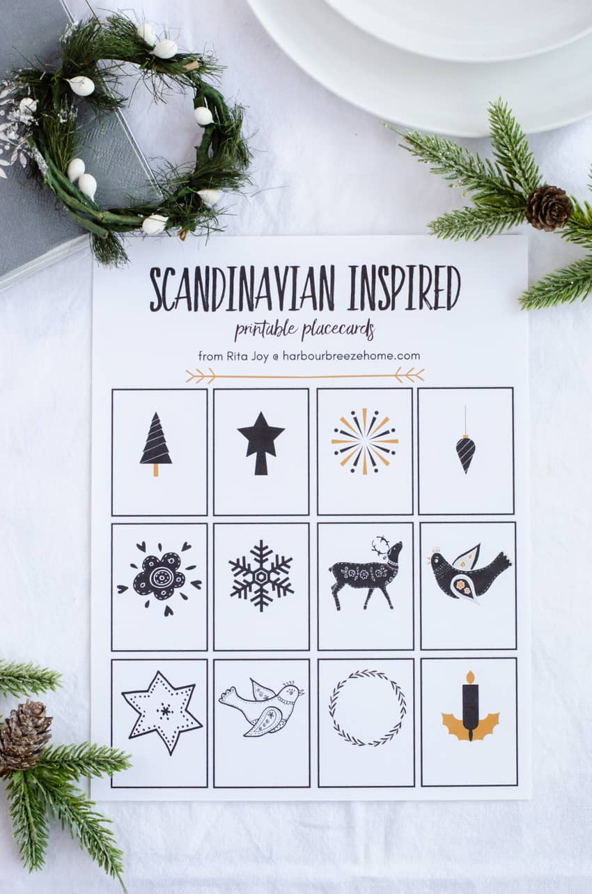Simple Scandinavian Inspired Table Setting And Printable Place inside Christmas Table Place Cards Template