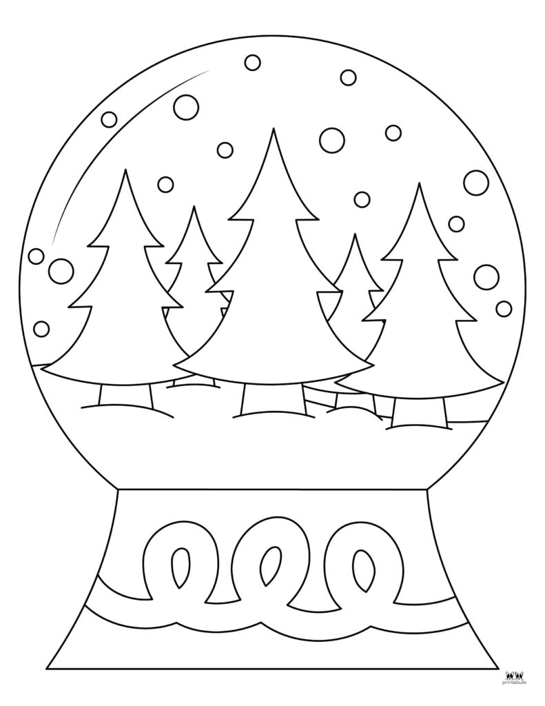 Snow Globe Coloring Pages &amp;amp; Templates - 25 Pages | Printabulls intended for Christmas Snow Globe Template