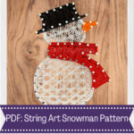 Snowman String Art Template & Directions | Diy Project | Handmade For Christmas String Art Template