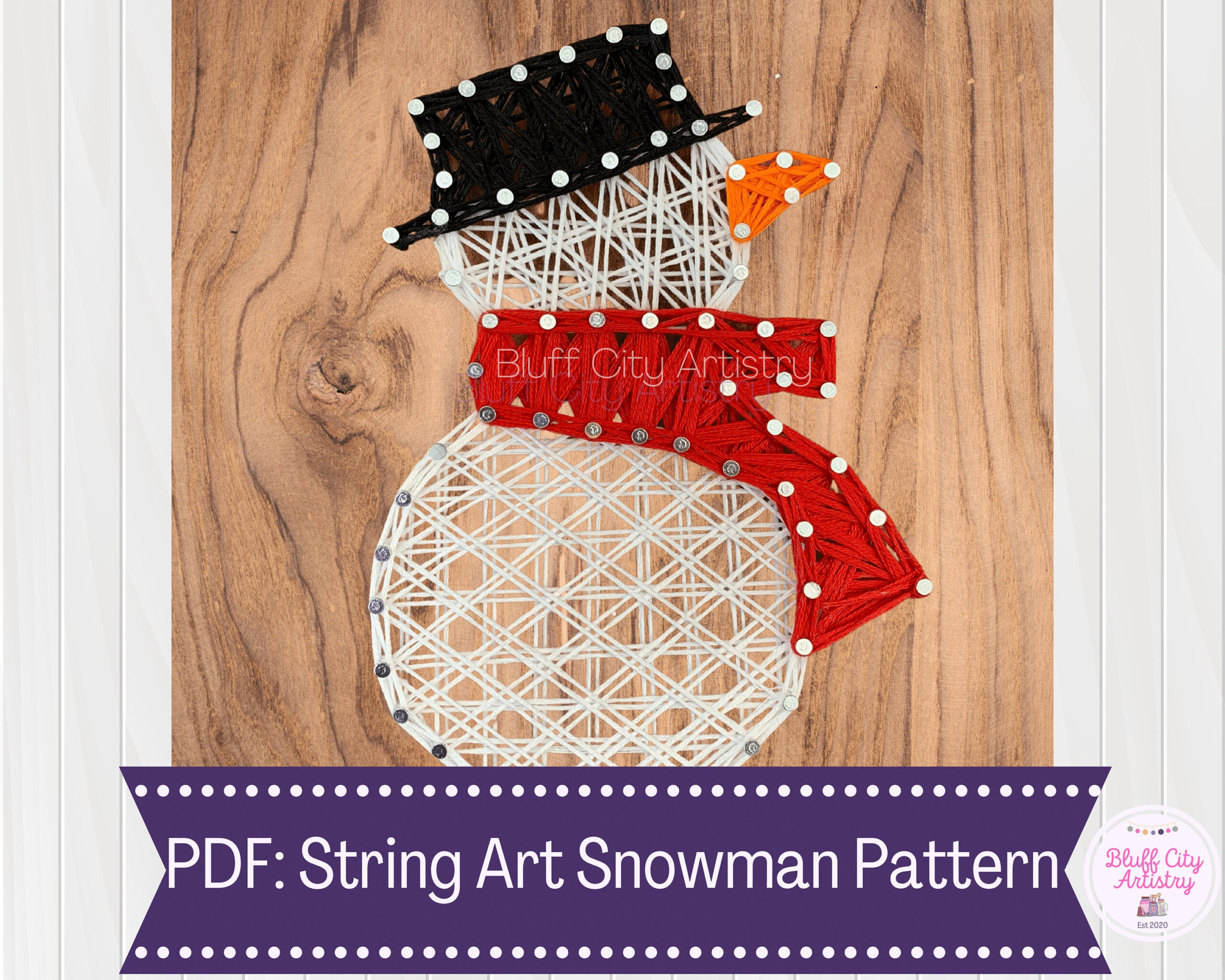 Snowman String Art Template &amp;amp; Directions | Diy Project | Handmade for Christmas String Art Template