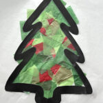 Stained Glass Christmas Tree Craft — The Budding Artists For Christmas Tissue Paper Stained Glass Window Template