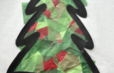 Stained Glass Christmas Tree Craft — The Budding Artists for Christmas Tissue Paper Stained Glass Window Template