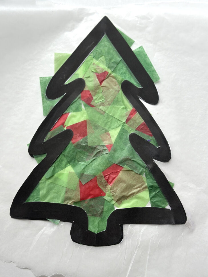 Christmas Tissue Paper Stained Glass Window Template