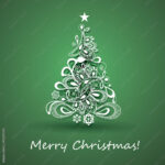 Stock Vektorgrafik „Christmas Tree Greeting Card, Abstract Holiday Within Christmas Tree Card Template