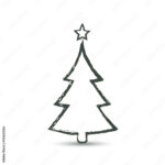 Stock Vektorgrafik „Christmas Trees Icon In Grunge Style, Vector Pertaining To Christmas Tree Black And White Template