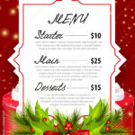 Stock Vektorgrafik „Creative Christmas Menu Card Design. Menu With Regard To Christmas Menu Card Template