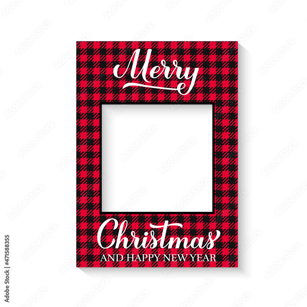 Stock-Vektorgrafik „Merry Christmas Photo Booth Frame On White regarding Christmas Photo Booth Frame Template