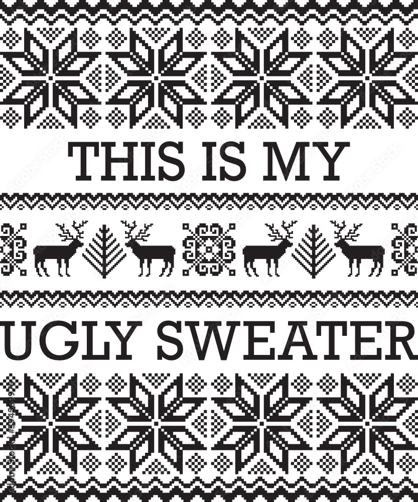 Stock-Vektorgrafik „This Is My Ugly Christmas Sweater Svg Cut File with Christmas Shirt Design Template