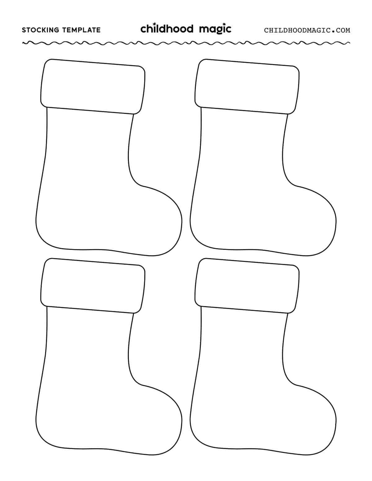 Stocking Template - Free Printable - Childhood Magic pertaining to Christmas Stocking Template For Preschoolers