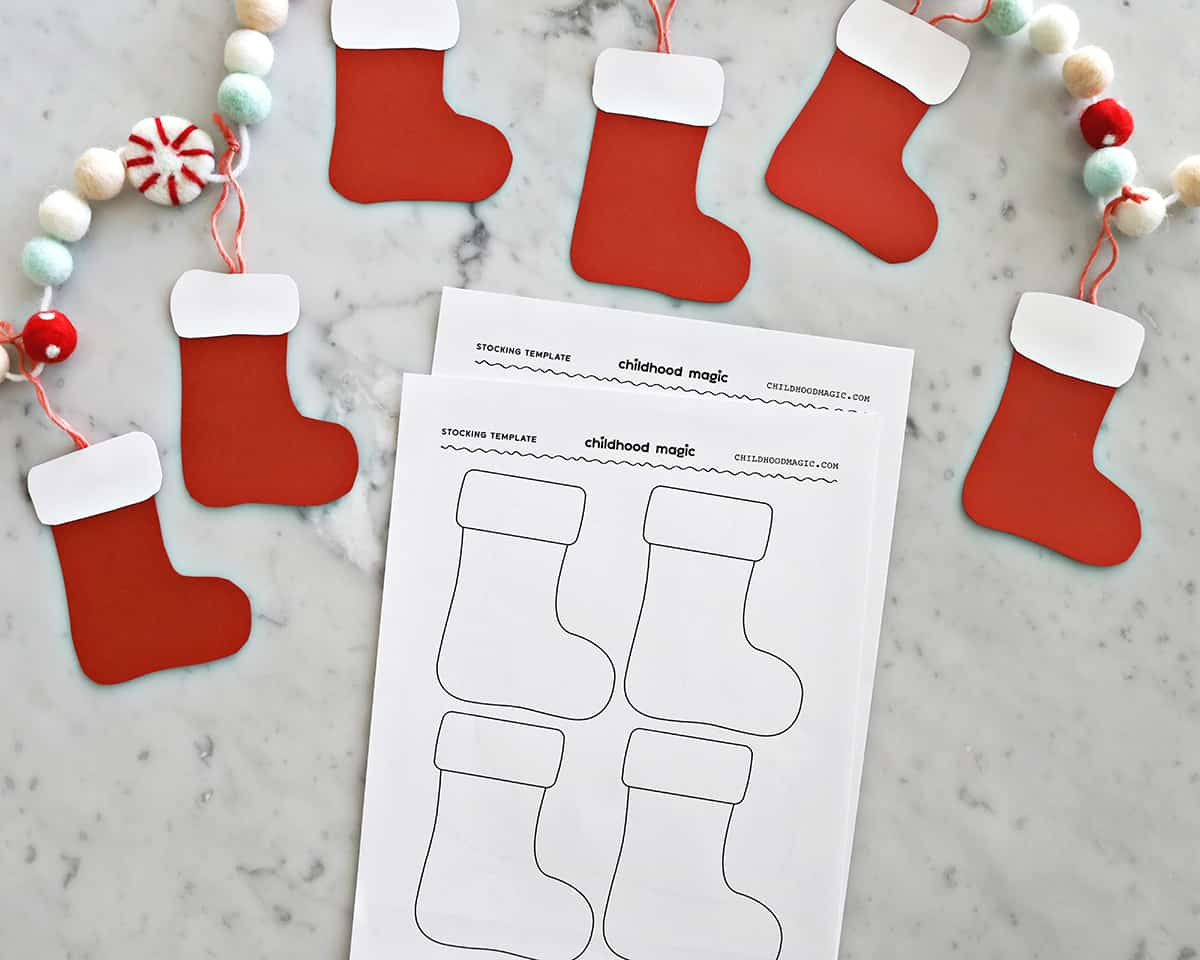 Stocking Template - Free Printable - Childhood Magic throughout Christmas Stocking Ornament Template