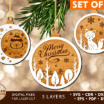 Svg Ornament Weihnachten Laser Geschnittene Dateien Und In Christmas Ornament Laser Cut Template