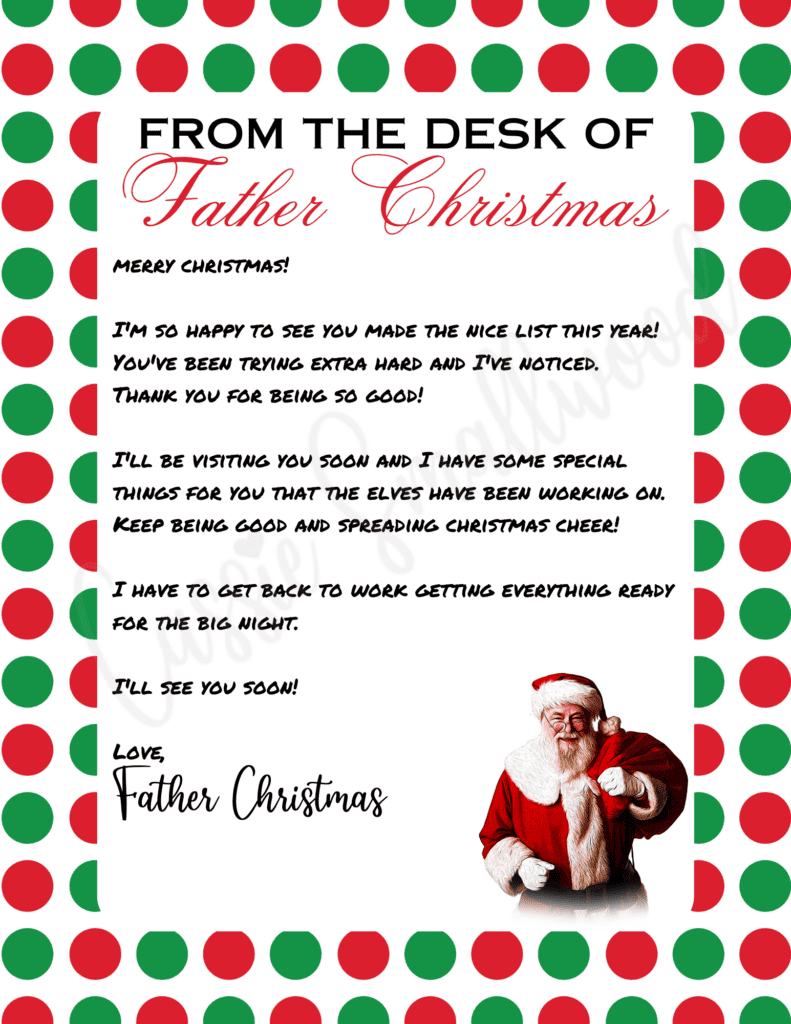 The Cutest Letters From Santa - Cassie Smallwood pertaining to Christmas Letter from Santa Template