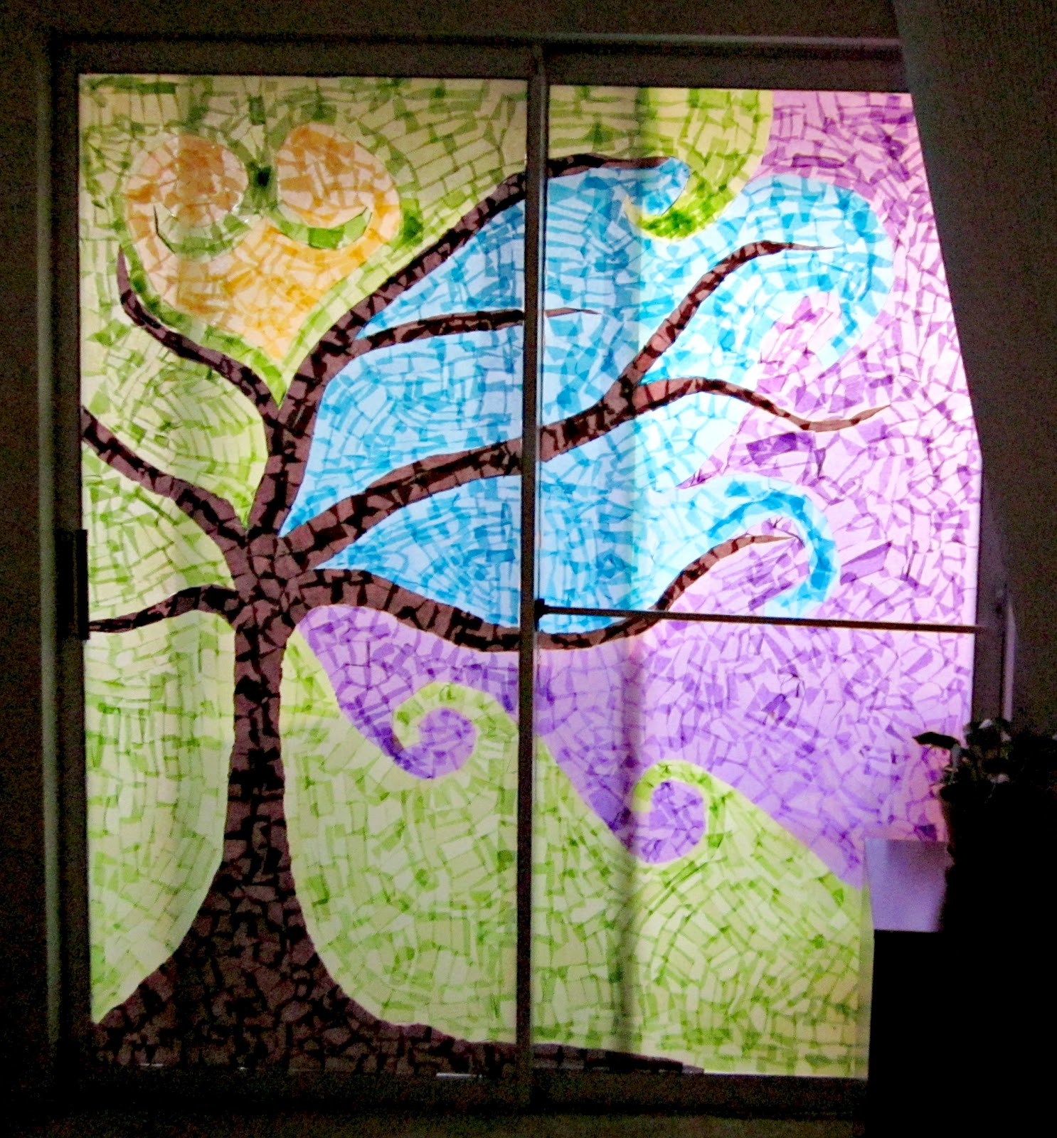 Tissue Paper Stained Glass: 11+ Super Cool Ideas - Guide Patterns in Christmas Tissue Paper Stained Glass Window Template