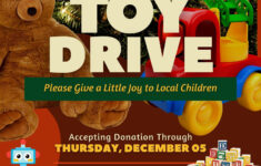 Toy Donation Drive Flyer/ Invitation/ Social Media Post 100 regarding Christmas Toy Giveaway Flyer Template