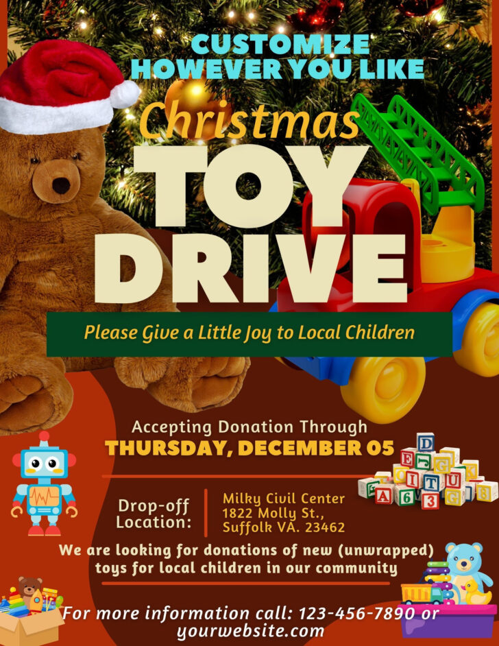 Christmas Toy Giveaway Flyer Template