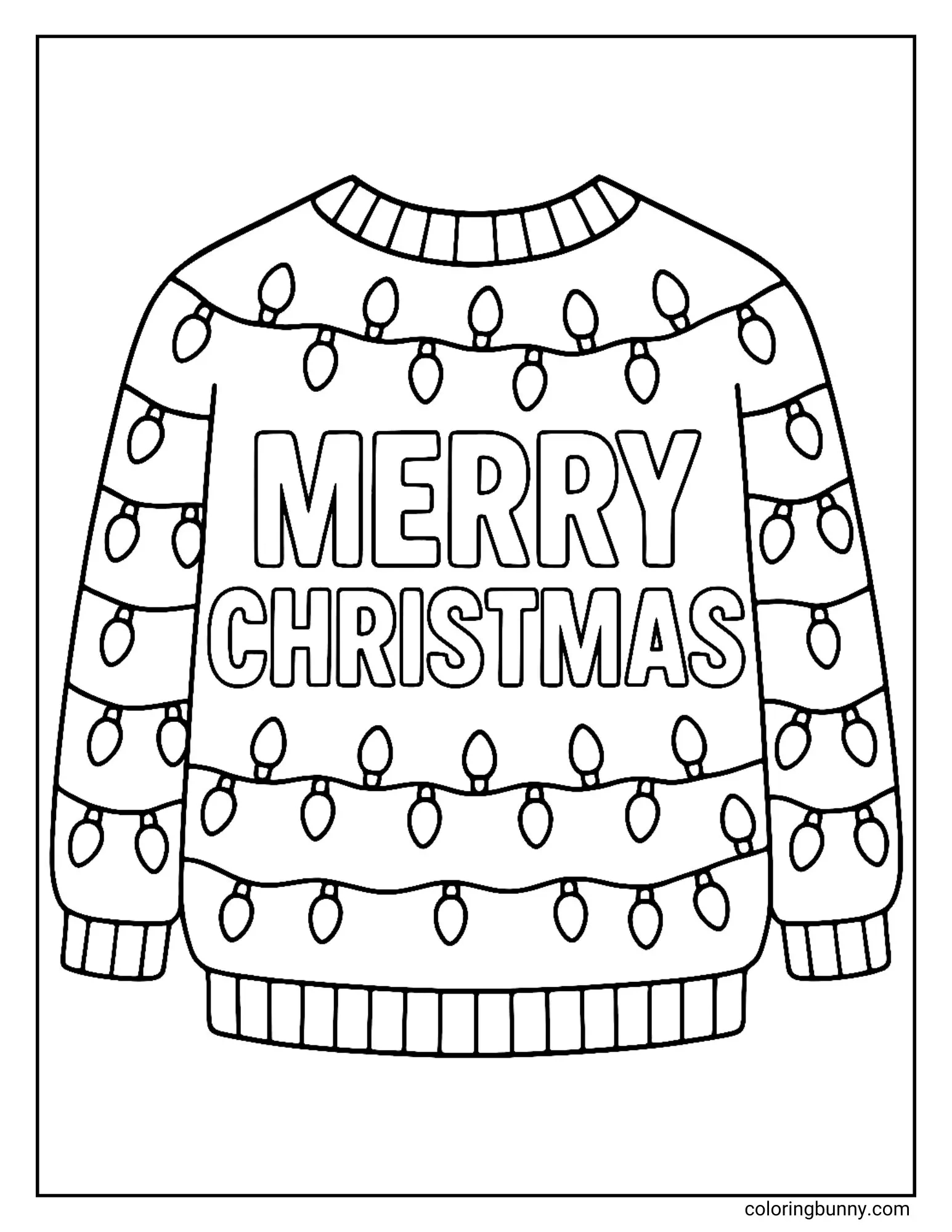 Ugly Christmas Sweater Coloring Pages (24 Free Printable Pdfs) within Christmas Jumper Colouring Template