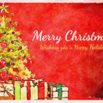 Watercolor Christmas Gift Greetings Card Template   Mediamodifier In Christmas Present Card Template
