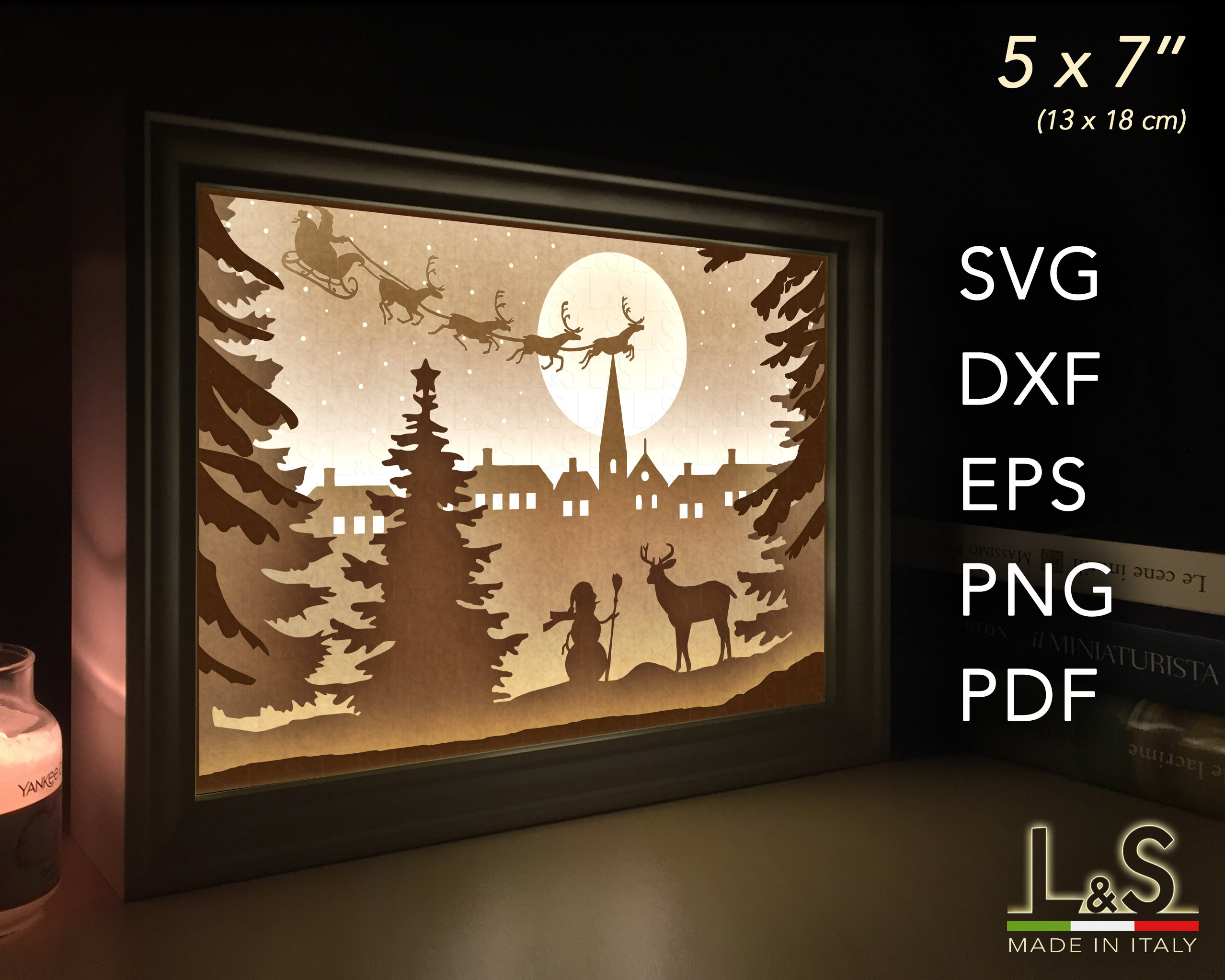 Weihnachten 3D Shadow Box Svg, Layered Svg-Datei Für Cricut, Paper with Christmas Shadow Box Template