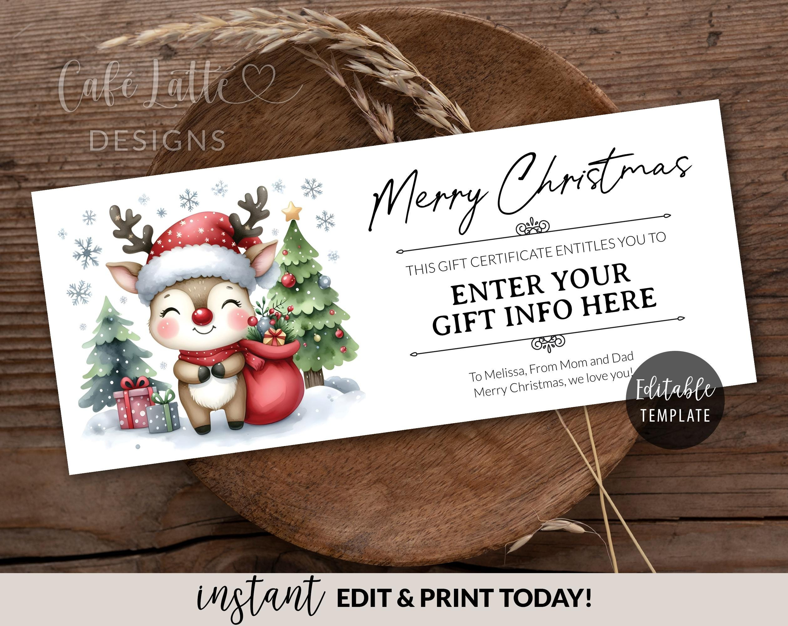 Weihnachten Geschenkgutschein Zum Ausdrucken, Überraschungs throughout Christmas Present Card Template