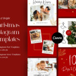 Weihnachten Instagram Posts & Stories Template Pack In Canva Pertaining To Christmas Instagram Post Template