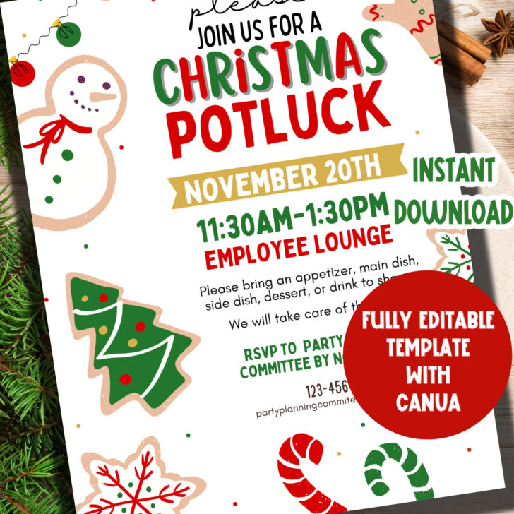Christmas Potluck Flyer Template Christmas Potluck Flyer Template