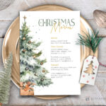 Weihnachtsmenü Vorlage: Elegantes Festtagsmenü (Digitaler Download Intended For Christmas Menu Template Ideas