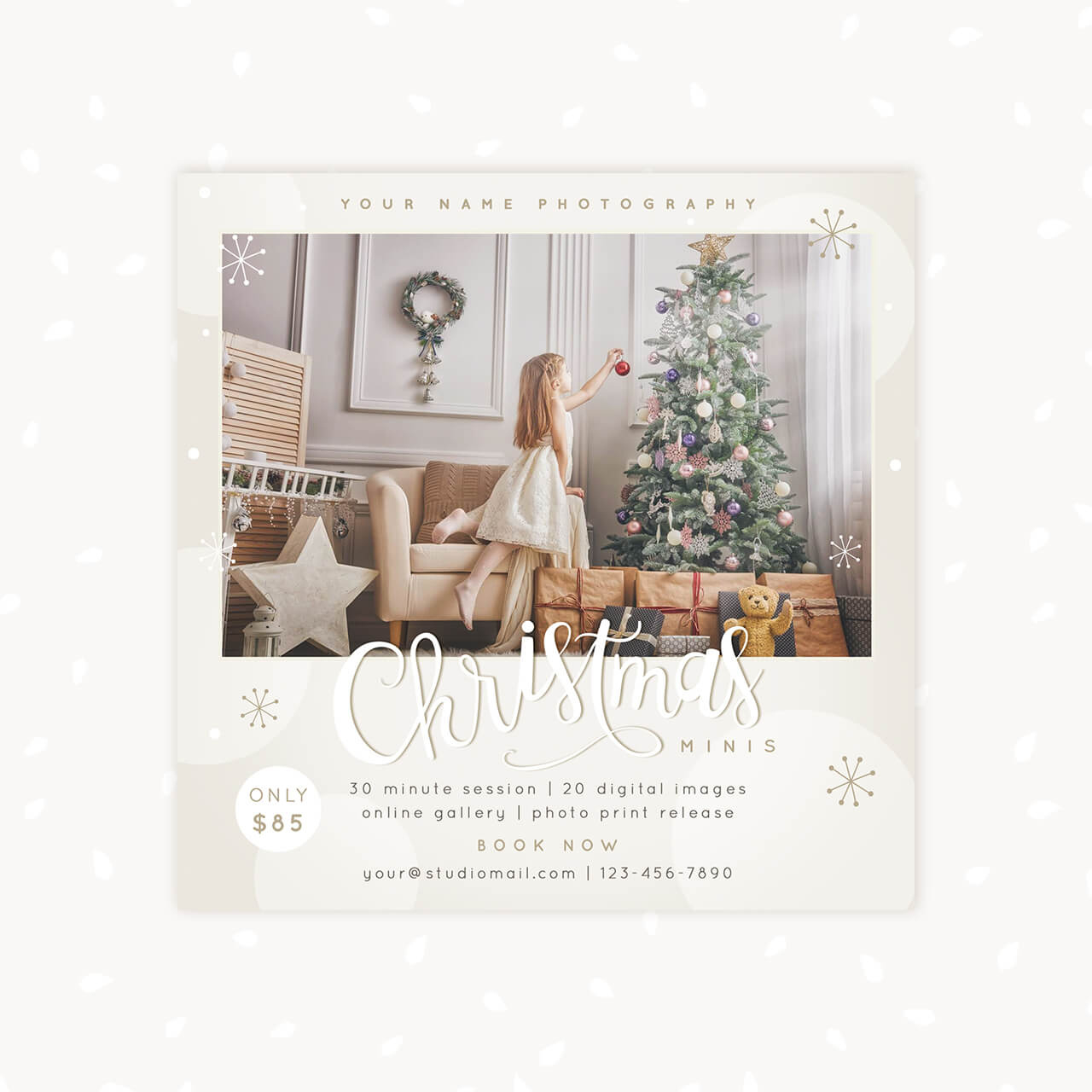 White Christmas Mini Sessions Template – Strawberry Kit pertaining to Christmas Mini Session Template Free