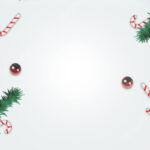 White Lanterns On Christmas Tree Branches Page Border Background In Christmas Menu Border Template
