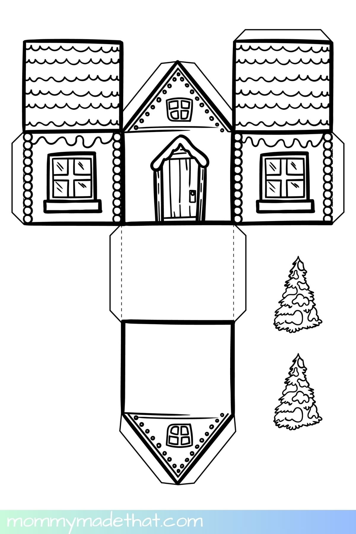 Winter Paper House Templates (Free Printables) pertaining to Christmas Paper House Template