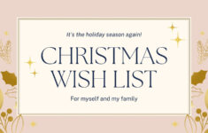 Wishlist Christmas Presentation In Light Pink Blue Gold Classy Elegant Style pertaining to Christmas List Template Slideshow