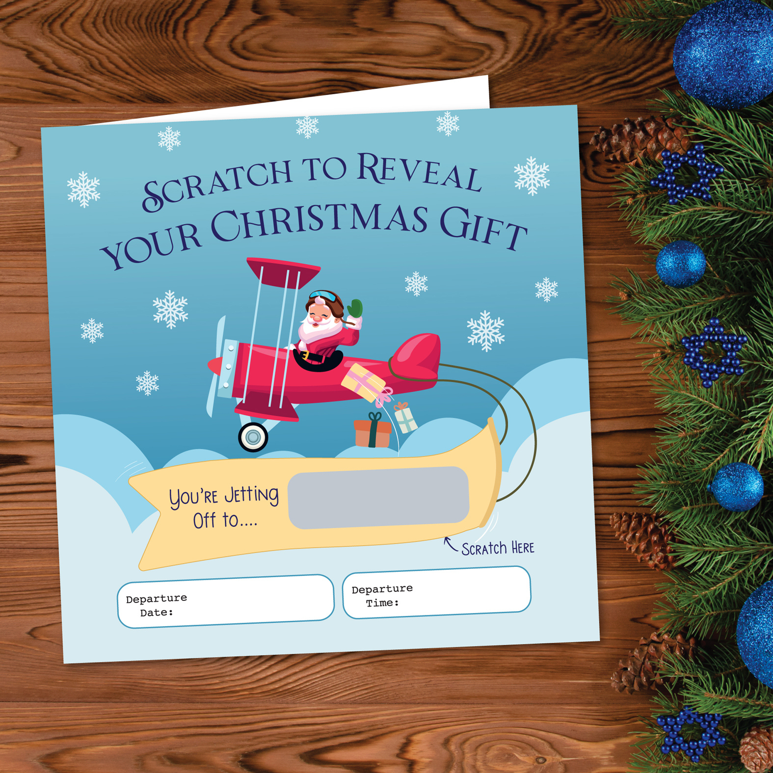 Xmas Travel Scratch Off Christmas Gift Card - The Paper Lane for Christmas Scratch Off Template