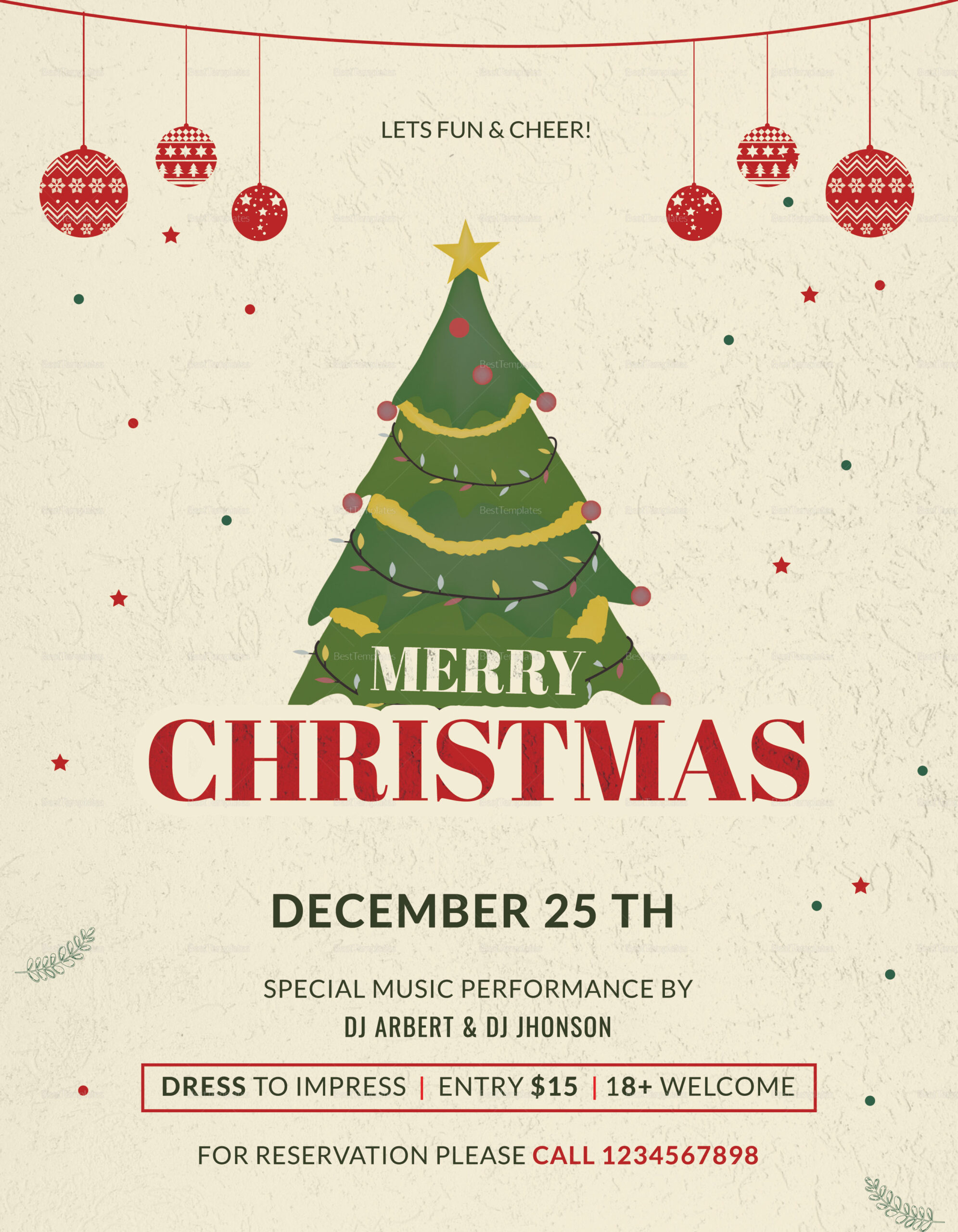 Xmas Tree Flyer Template In Adobe Photoshop in Christmas Tree Flyer Template