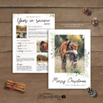 Year In Review Christmas Card Template “Handwriting & Leaves Inside Christmas Letter Year In Review Template