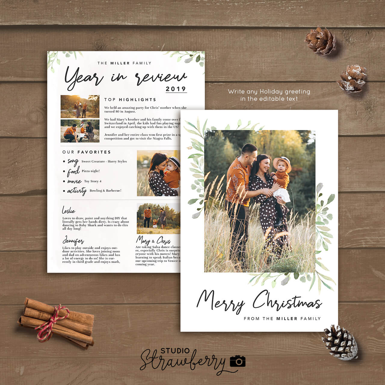 Year In Review Christmas Card Template “Handwriting &amp;amp; Leaves inside Christmas Letter Year in Review Template