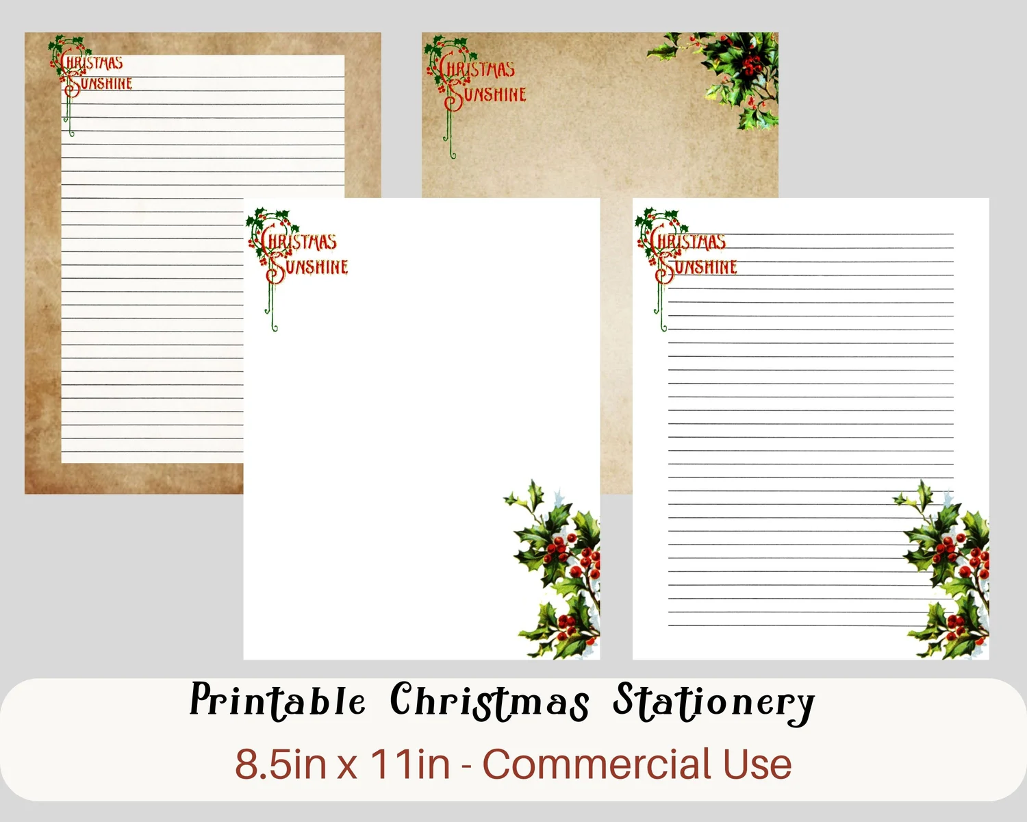 christmas note paper template