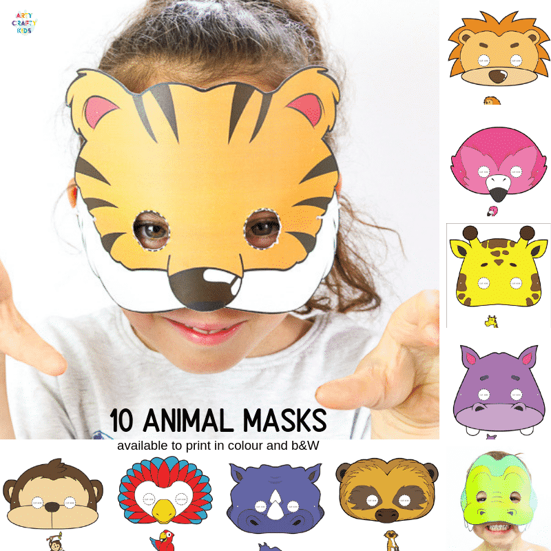 10 Printable Safari Animal Masks For Kids 10 Printable Safari Animal Masks For Kids