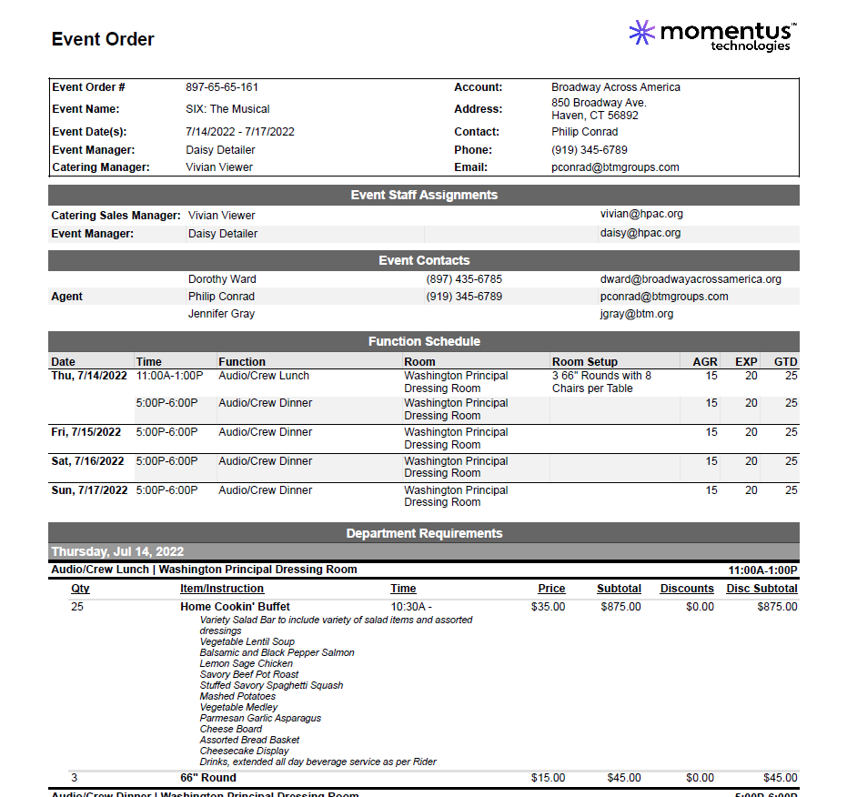 beo sample template